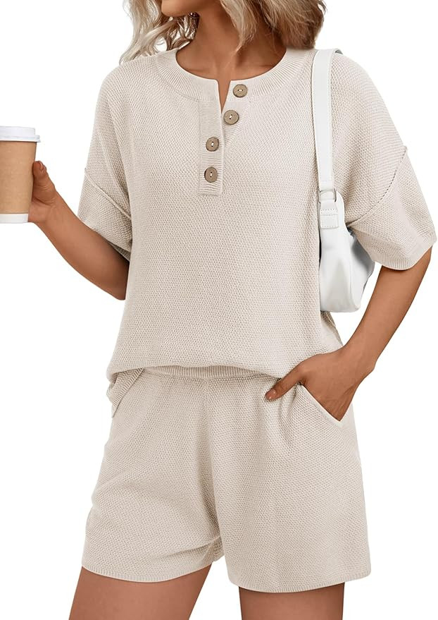 LILLUSORY Womens Summer Knit Matching Lounge Set 2 Piece Outfits | Amazon (US)