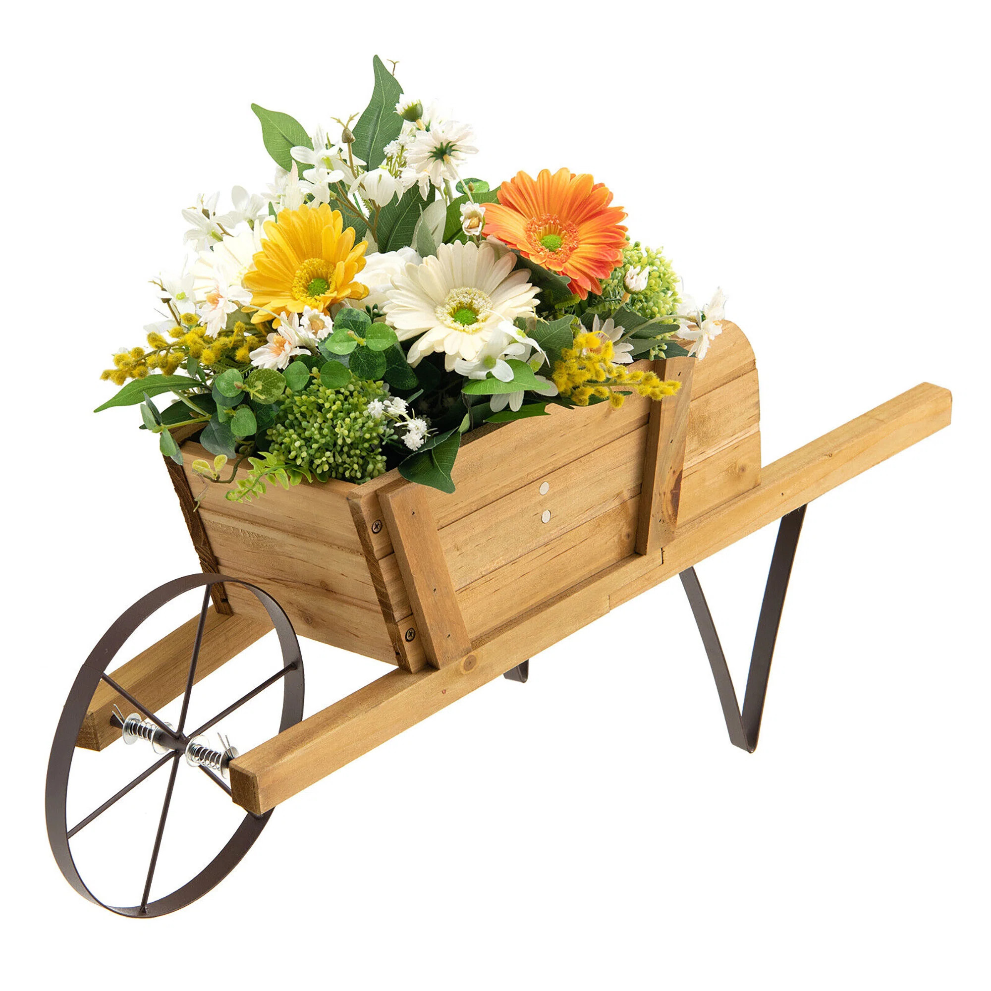 Brynesha Wood Wheelbarrow Planter | Wayfair North America