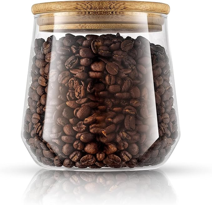 JoyJolt Cookie Jar. 1 Large Glass Jars With Bamboo Lids Set. For Kitchen Counter, Rice Jar, Candy... | Amazon (US)