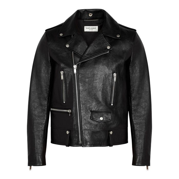 Saint Laurent Black Leather Biker Jacket | Harvey Nichols (Global)