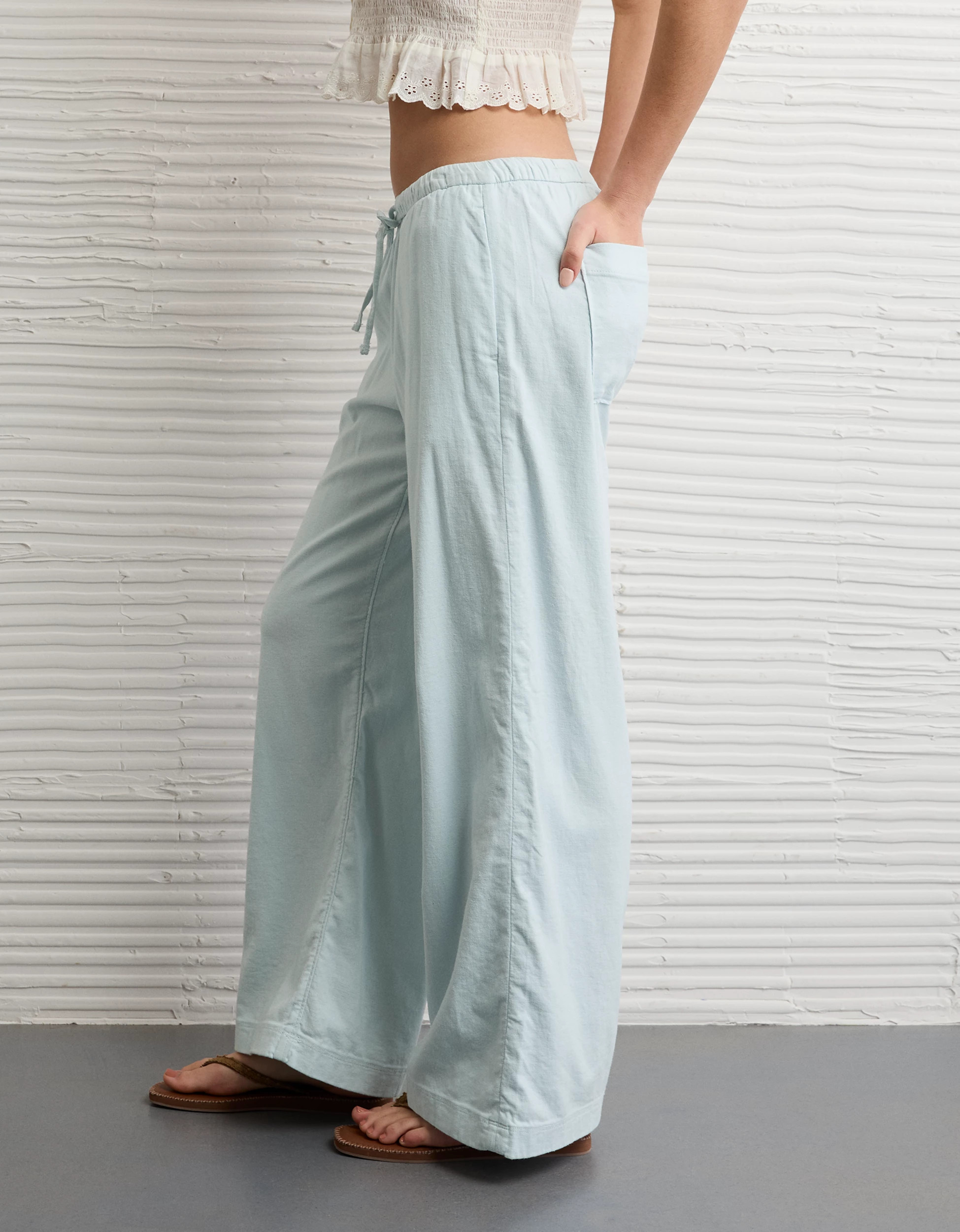 AE Low-Rise Linen-Blend Pull-On Pant | American Eagle Outfitters (US & CA)