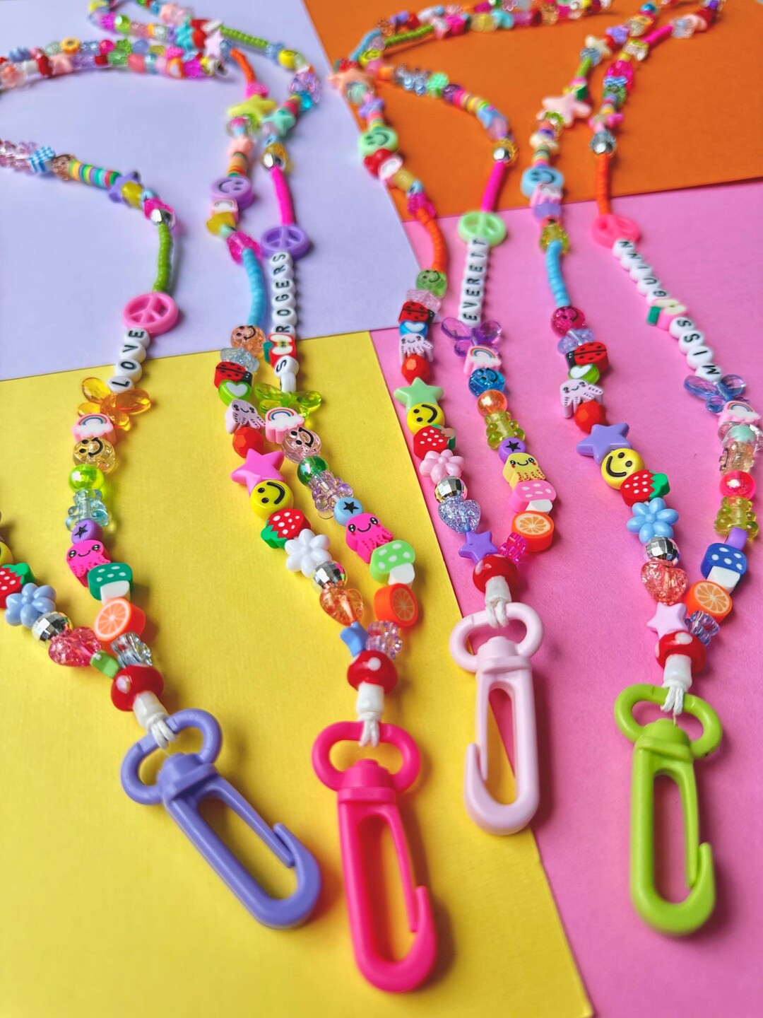 Beaded lanyard/badge holder custom to name. | Etsy (US)