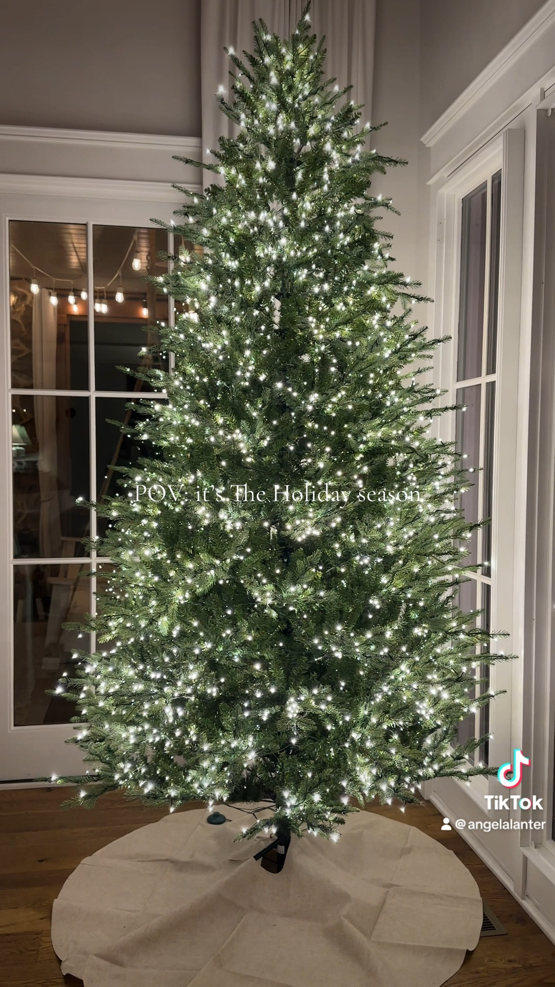The viral Christmas tree in 9’. Most gorgeous tree I’ve ever seen. Amazon linen tree skirt  

#LTKHoliday