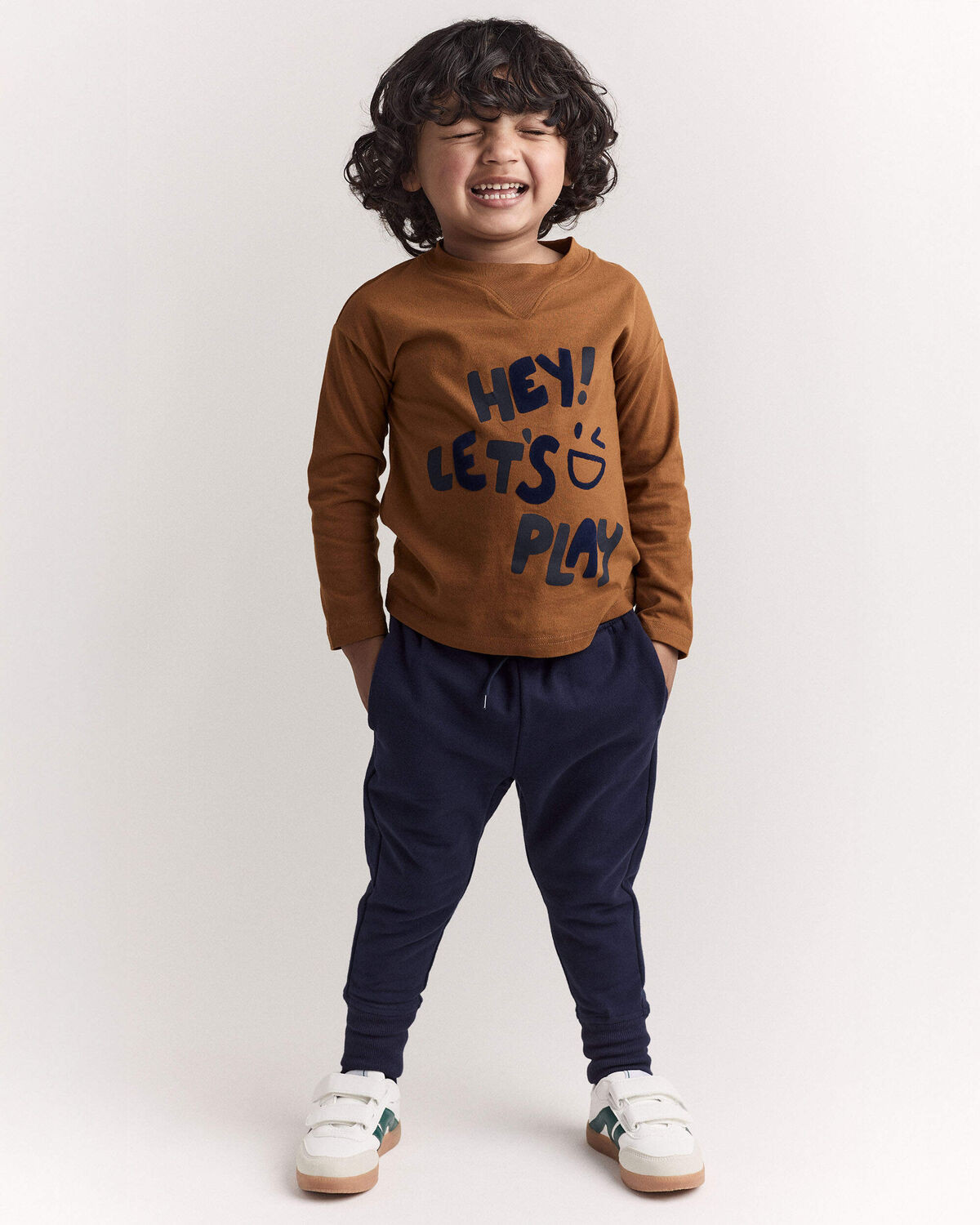 Toddler 'Hey! Let's Play' Long-Sleeve Graphic Tee - Cinnamon | Carter's Inc