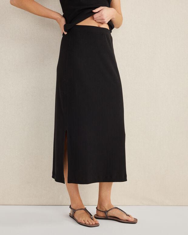 Organic Cotton Rib Knit Skirt | Talbots