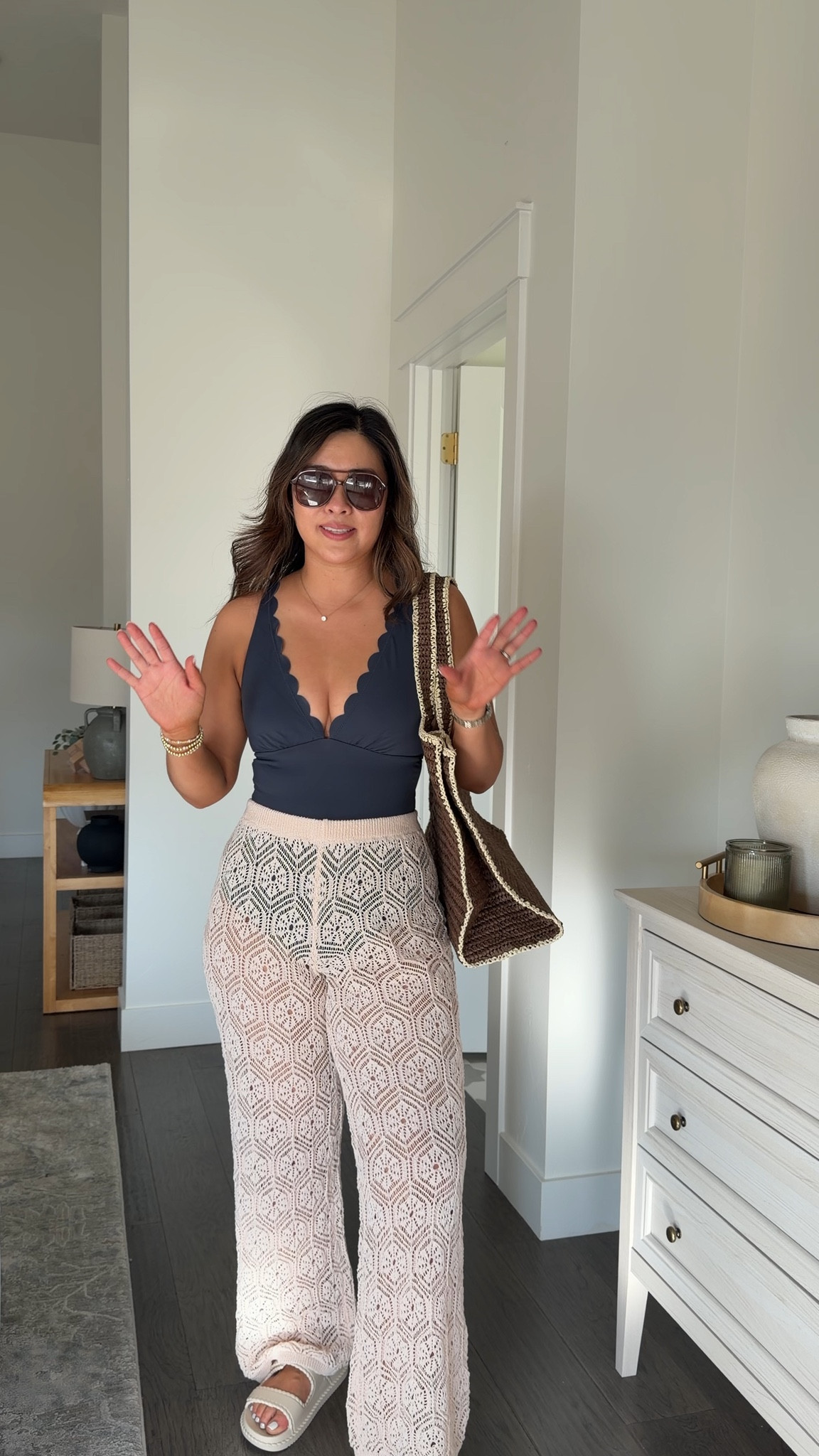 Target Tummy Control Swim Look
Scalloped Swimsuit: Medium
Coverup Pants: Medium 