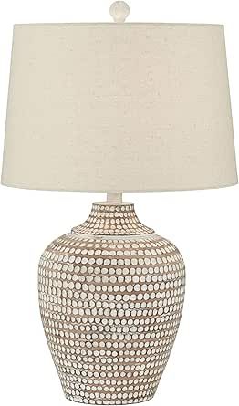 Alese Neutral Earth Finish Textured Dot Jug Table Lamp | Amazon (US)