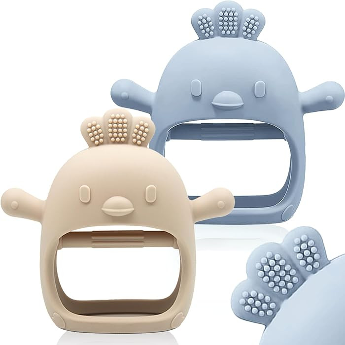 ChooKaChoo 2 Pack Baby Teething Toy Silicone Teething Mitten for Babies Over 3 Months Anti Droppi... | Amazon (US)