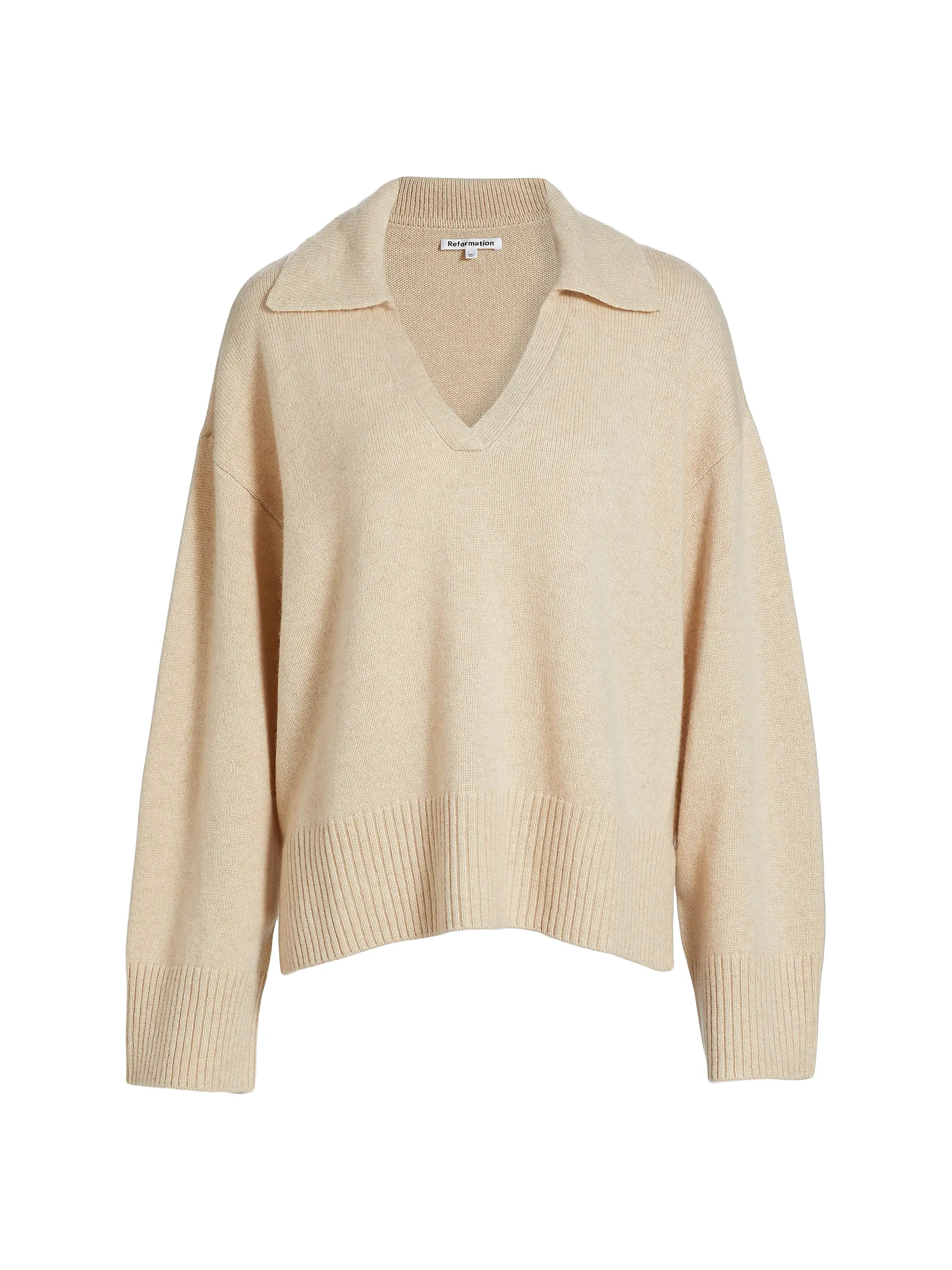 Sawyer Oversized Cashmere & Wool Polo Sweater | Saks Fifth Avenue