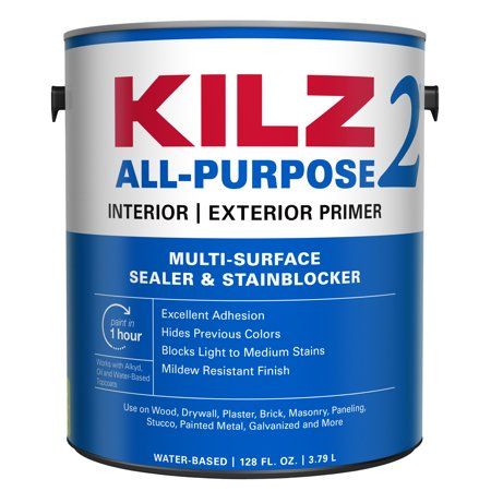 KILZ 2 Interior/Exterior Multi-Surface Primer, Sealer & Stainblocker, White, Water-Based - New Look, | Walmart (US)