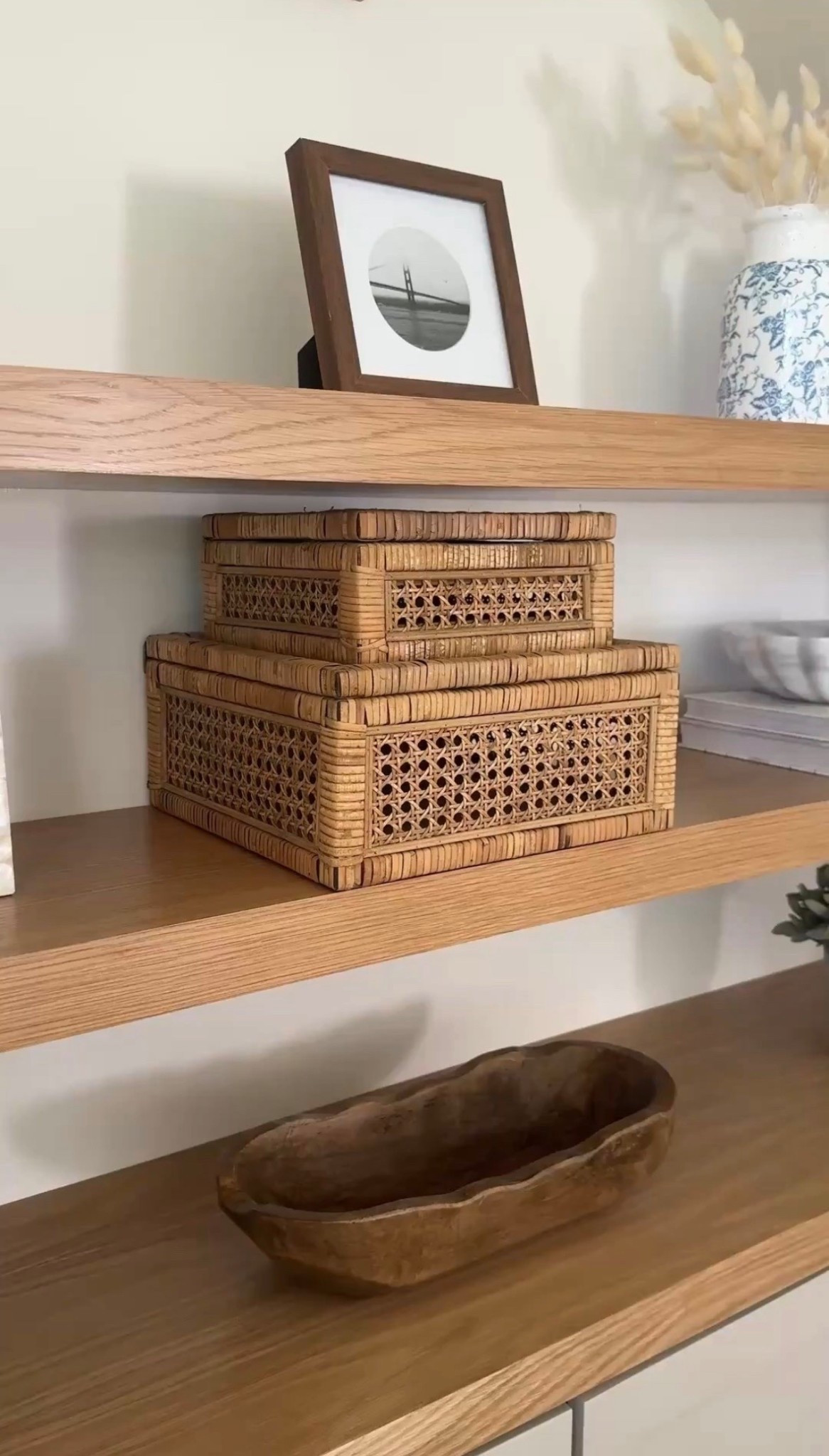 I love adding decorative boxes to my shelves! They look beautiful and they hide small knick knacks! Linked these ones from Amazon and some other options!

#LTKOver40 #LTKHome