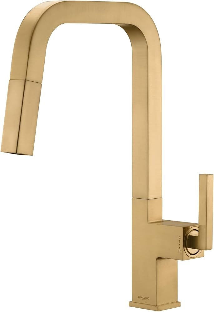 Brushed Bronze Kitchen Faucet with Pull Down Sprayer, Lava Odoro Bronze Gold Single Handle Kitche... | Amazon (US)