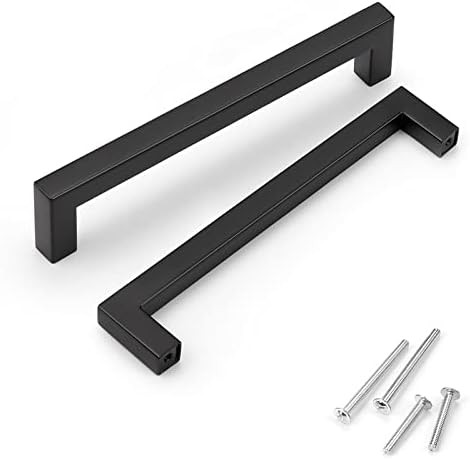 KNOBWELL 25 Pack Black Stainless Steel Cabinet Pulls Euro Style Drawer Dresser Pulls, Kitchen Cabine | Amazon (US)