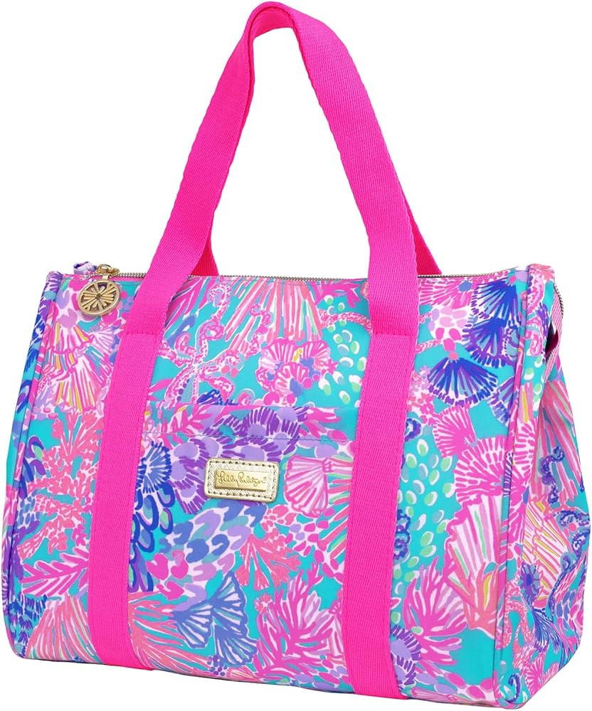 Lilly Pulitzer Cute Lunch Bag for Women, Large Capacity Insulated Tote Bag, Pink/Blue Mini Cooler... | Amazon (US)