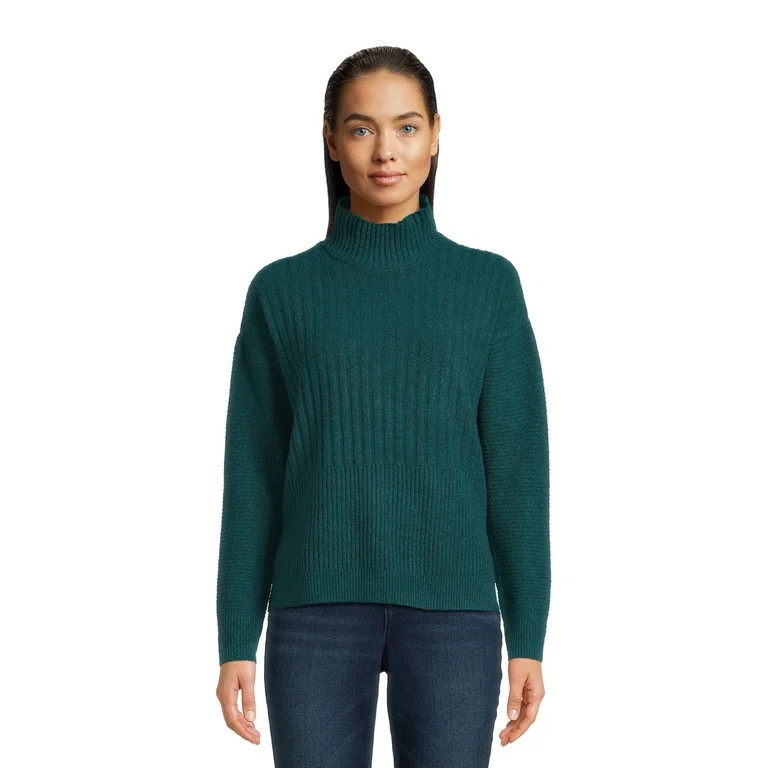Time and Tru Women's Mock Neck Sweater, Midweight, Sizes XS-XXXL | Walmart (US)