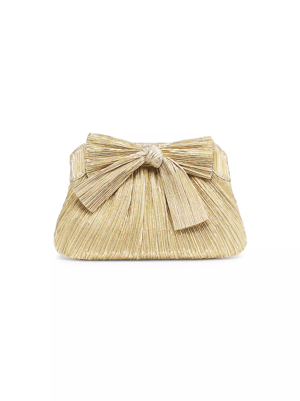 Rayne Pleated Lamé Bow Clutch | Saks Fifth Avenue