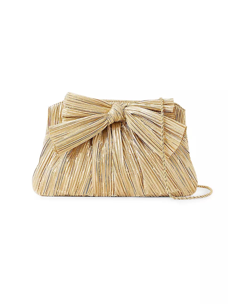 Rayne Pleated Lamé Bow Clutch | Saks Fifth Avenue