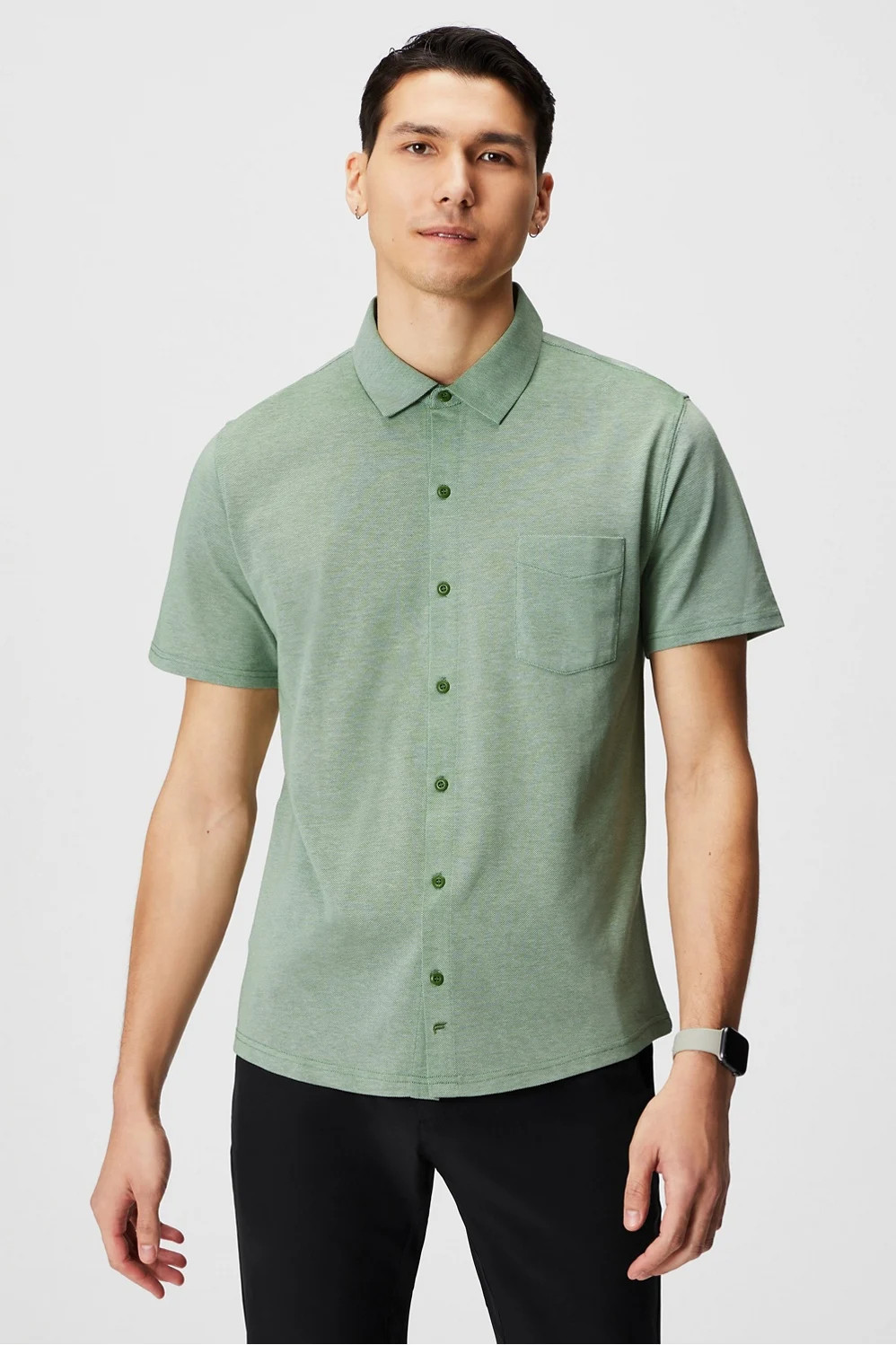 The Dash Short Sleeve Button Up | Fabletics - North America