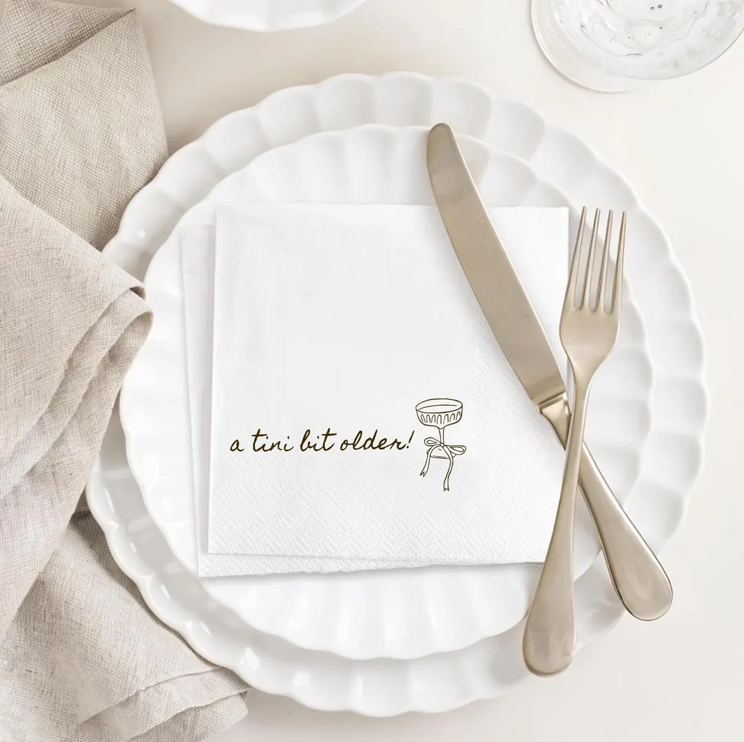 A Tini Bit Older Napkins, Dirty Thirty Napkins, Dirty Martini Napkins, 30th Birthday Favors, Cock... | Etsy (US)