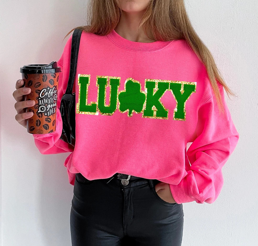 Patch St Patricks Day Shirt for Women, Happy St Patricks Day Sweatshirt, Gift for Her, Embroidere... | Etsy (US)