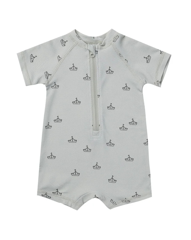 Boys Zip Rashguard | Boats | Quincy Mae - Children's Clothing & Accessories | Bohemian Mama