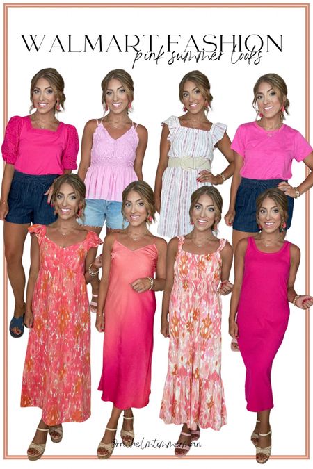 Excited to share some of my favorite Walmart fashion pink summer finds! Dresses and tops that are easy, breezy and perfect for everything from vacation to everyday style. They all come in several color options! 

Walmart Fashion. LTK under 50. Pink finds. Midi dress. Summer style. 