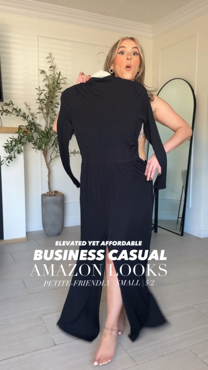 Amazon Business Casual Looks 🤩✨

From left to right
✔️Look 1: Small in brown pants + black bodysuit
✔️Look 2: Small in light grey trousers + small in striped top and jacket
✔️Look 3: Size 4 in light wash barrel jeans + small in turtleneck
✔️Look 4: small in midi skirt + sleeve turtleneck
✔️Look 5: size 4, in medium wash, barrel, jeans and small, brown and black striped cardigan
✔️Look 6: small in jumpsuit it has a lot of stretch



#LTKWorkwear #LTKStyleTip #LTKU
