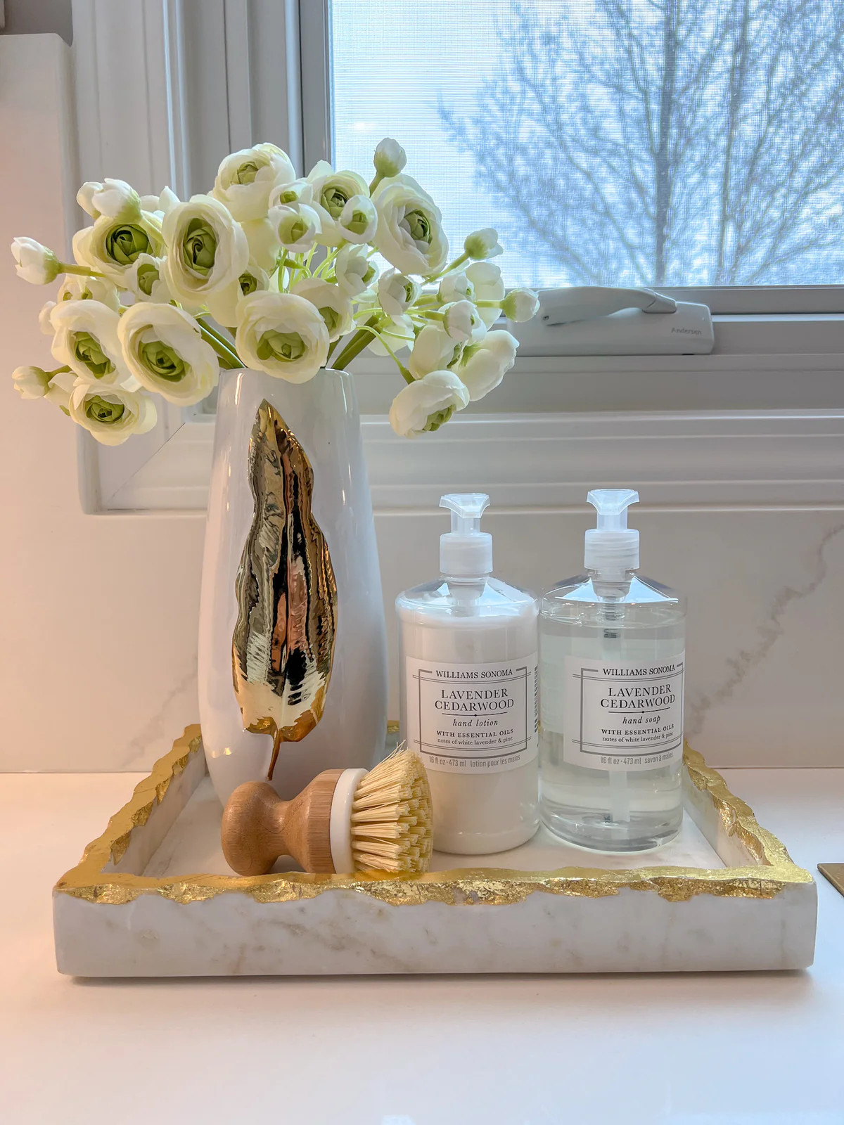 Rectangular Marble Tray with Gold Edge | Inspire Me! Home Decor