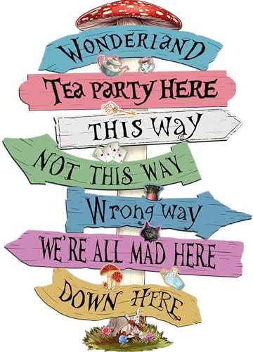 Welcome To Wonderland Directional Arrows Sign,16x12,Wonderland Party Decorations,Kids Room Decor ... | Amazon (US)