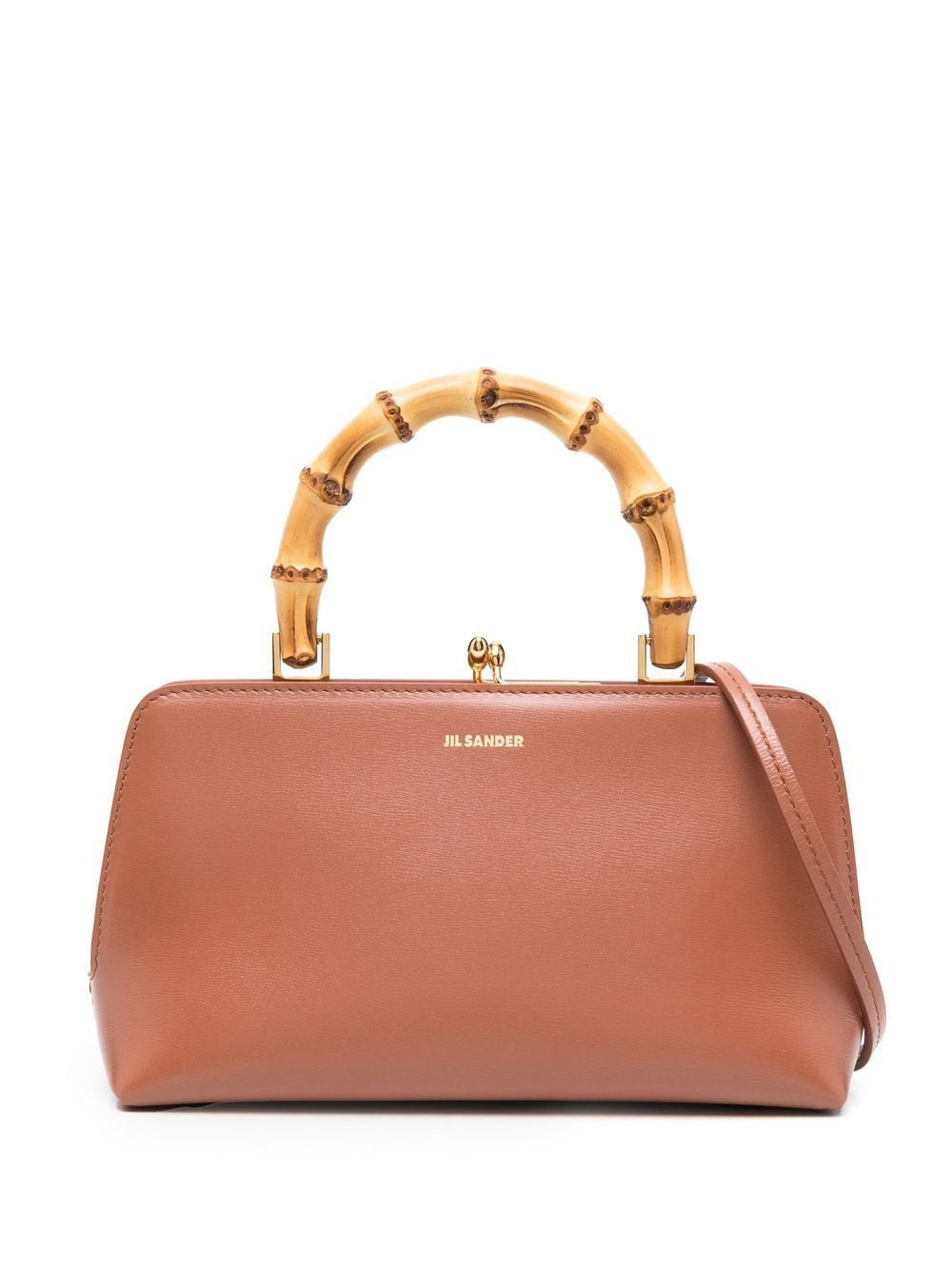 Jil Sander Goji Square bamboo mini bag - Brown | Farfetch Global