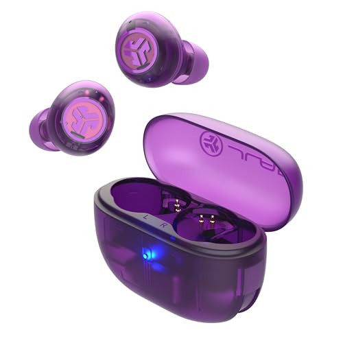 JLab Go Pop ANC True Wireless Earbuds & Charging Case, Transparent Purple, Active Noise Cancelling, 10mm Drivers, Dual Connect, Customize Your Sound with App, Be Aware Mode, Google Fast Pair | Amazon (US)