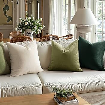 MIULEE Pack of 2 Velvet Soft Solid Decorative Square Throw Pillow Covers Christmas Cushion Case f... | Amazon (US)