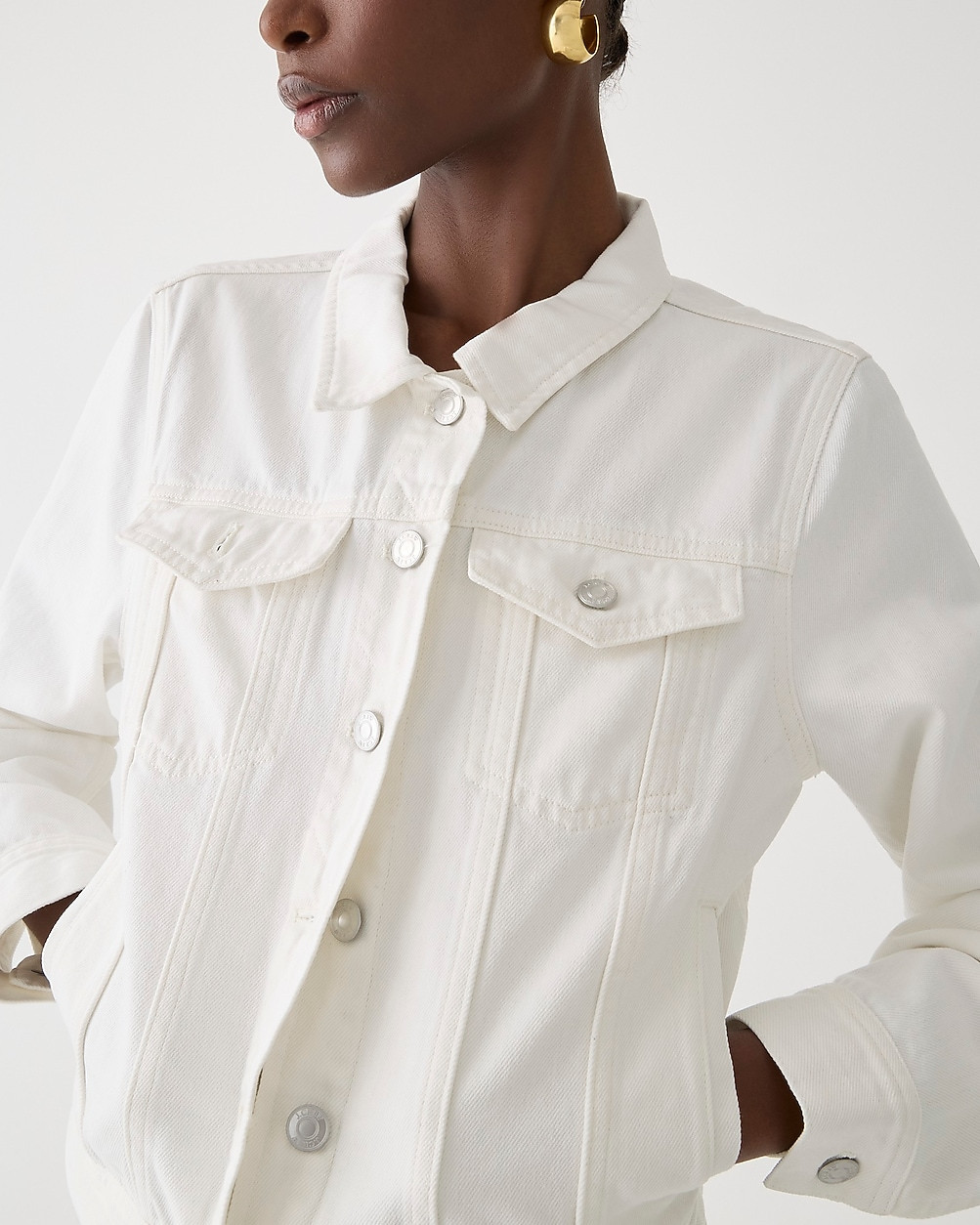 New classic denim jacket in white | J. Crew US