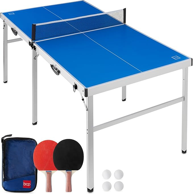 Best Choice Products 6x3ft Portable Ping Pong Table Game Set, Folding Indoor Outdoor Table Tennis... | Amazon (US)