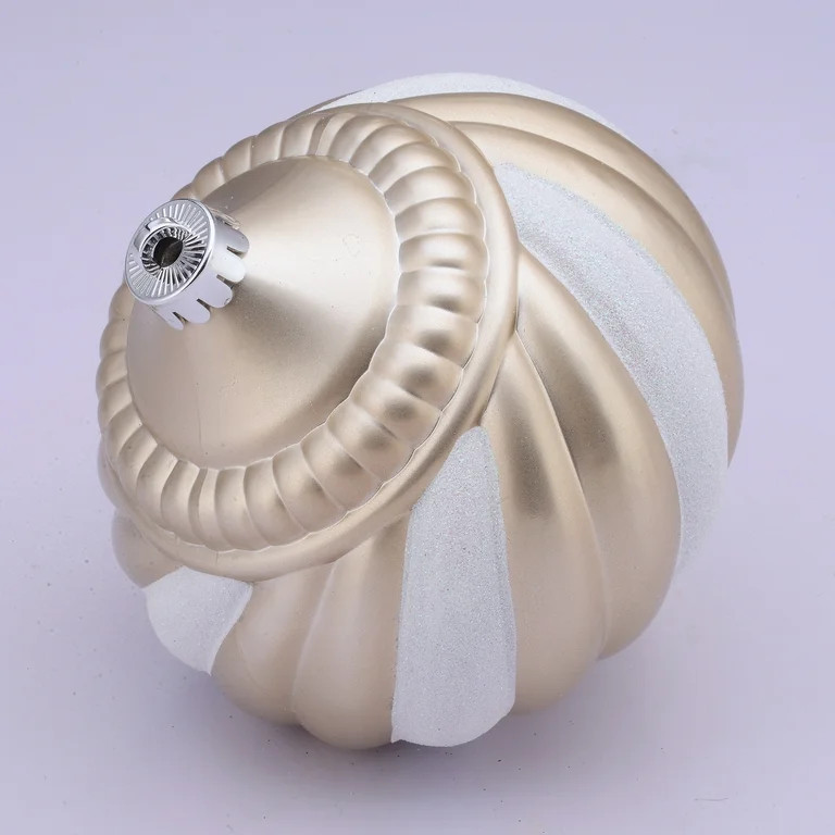 Matte Gold with White Glitter Swirl Jumbo Shatterproof Onion-Shaped Christmas Ornament, Holiday T... | Walmart (US)