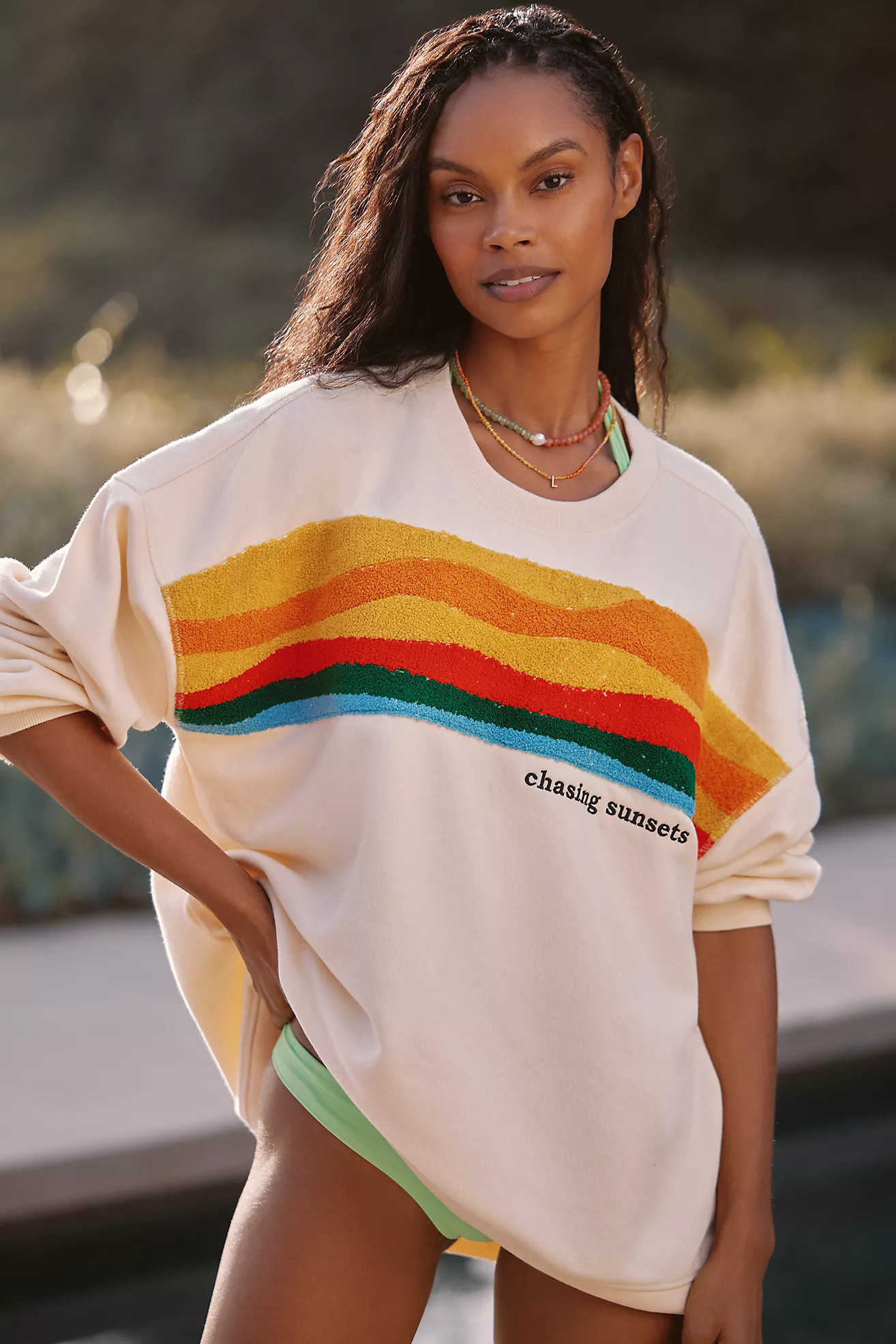 Celandine Graphic Crew-Neck Sweatshirt | Anthropologie (US)