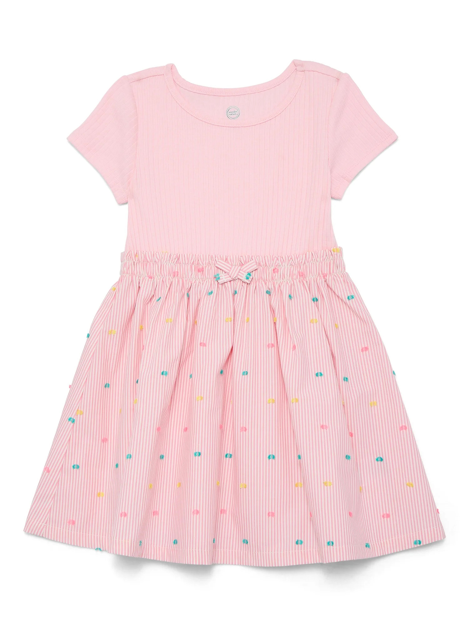 Wonder Nation Toddler Girls Poplin Dress, Sizes 12M-5T | Walmart (US)