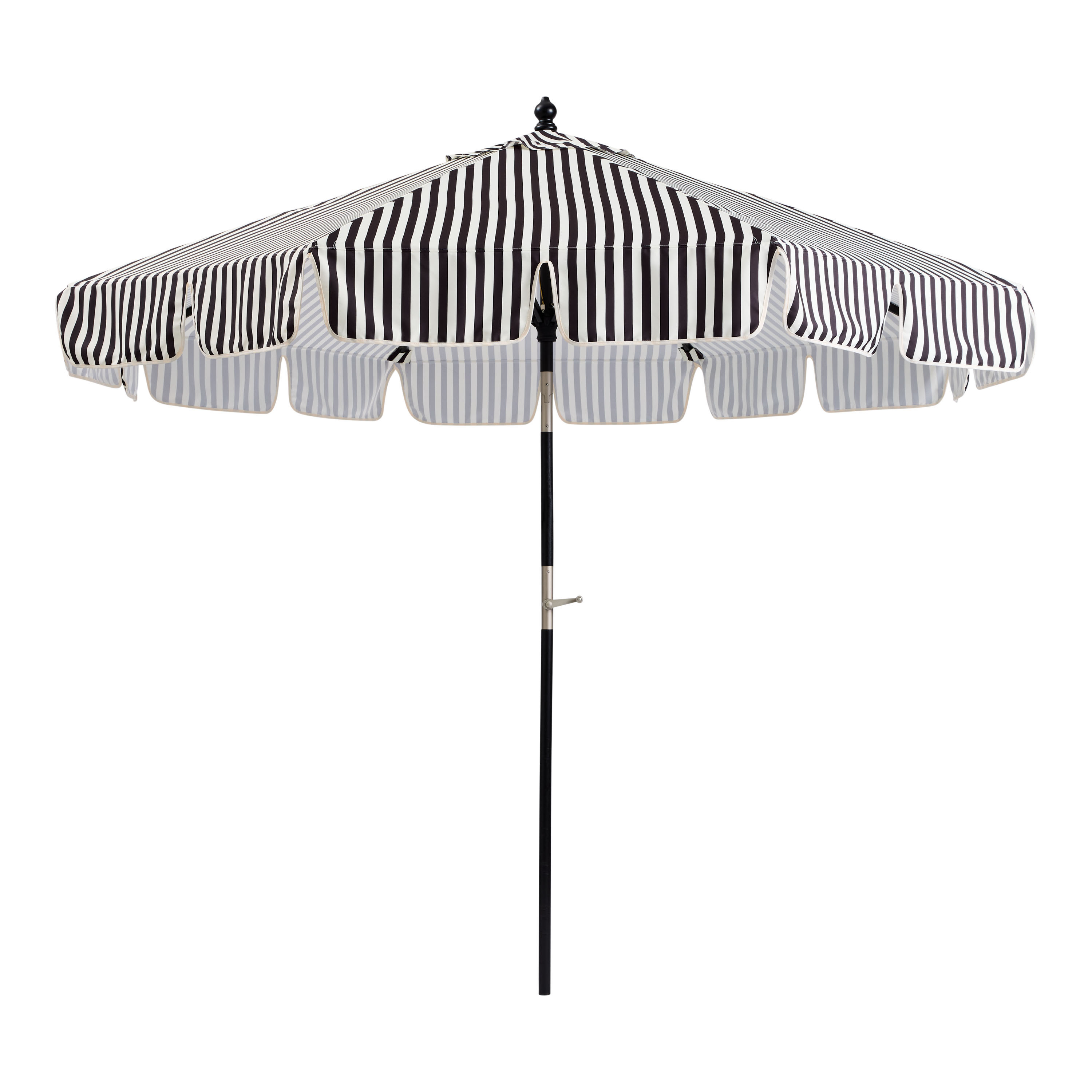 Black Awning Stripe 9 Foot Replacement Umbrella Canopy | World Market