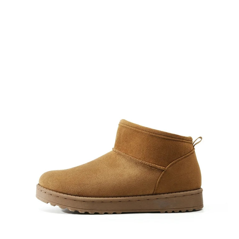 BURUDANI Women's Slip-on Ankle Winter Snow Boots Color Chestnut | Walmart (US)