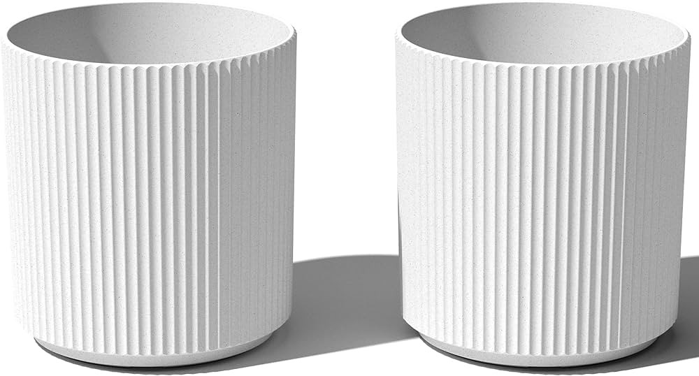 Veradek Round Demi Planter Pots for Indoor/Outdoor Garden Use | Made from Plastic - Concrete Mix ... | Amazon (US)
