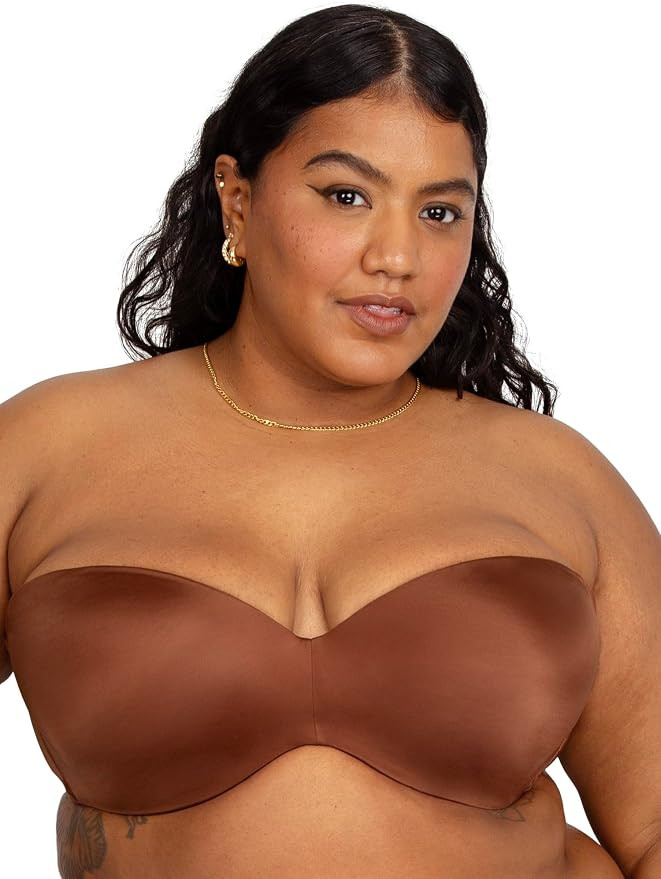 Curvy Couture Women's Smooth Strapless Multi-Way Bra | Amazon (US)