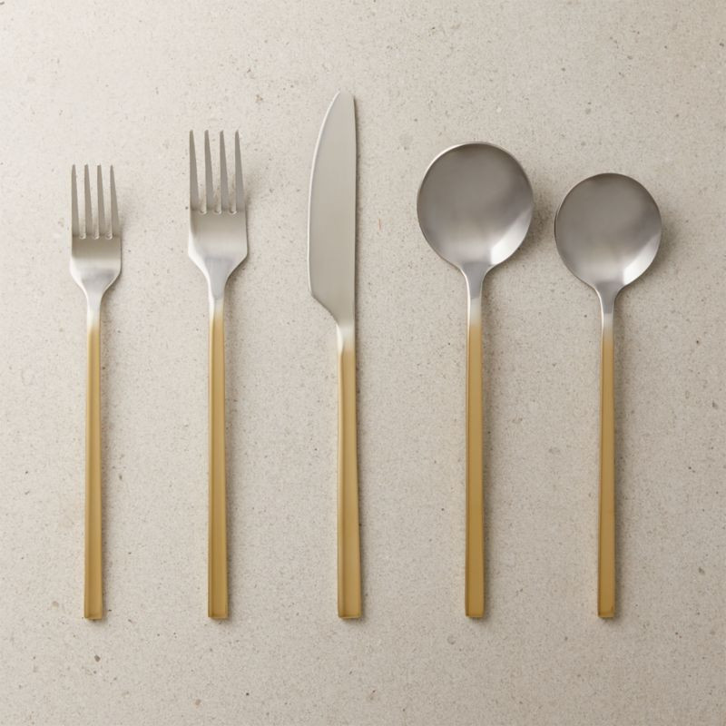 20-Piece Haze Two-Tone Flatware Set + Reviews | CB2 | CB2