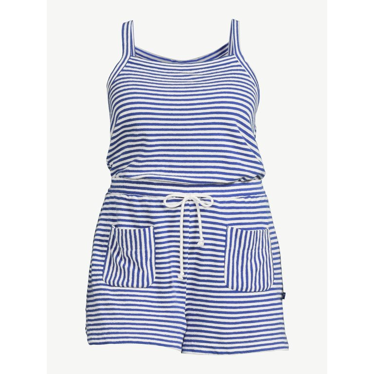 Free Assembly Women's Sleeveless Cotton Romper - Walmart.com | Walmart (US)