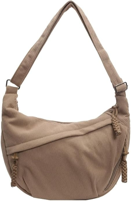 Hobo Bag for Women Men Crescent Shoulder Bag Retro Nylon Canvas Crossbody Bag Slouchy Corduroy Du... | Amazon (US)