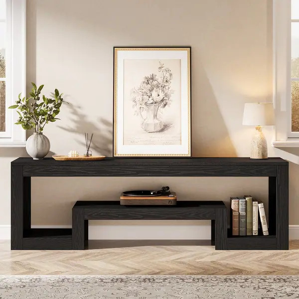 63-Inch TV Stand for 55/60/65-Inch TVs, Farmhouse Entertainment Center with Open Storage Shelves | Bed Bath & Beyond
