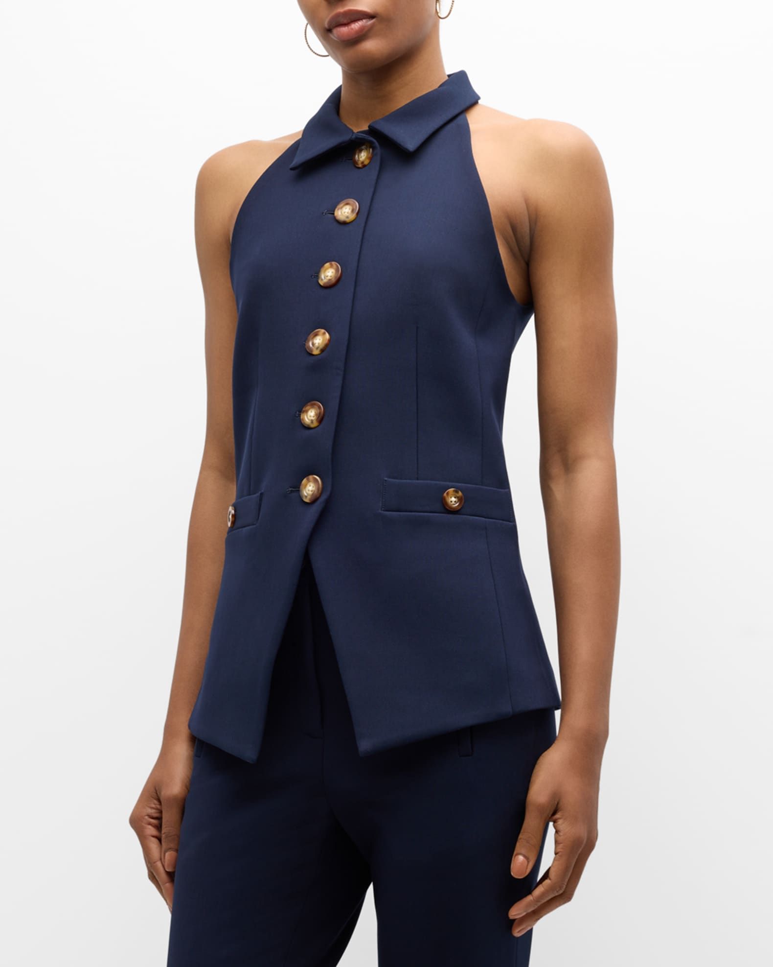 Orlinda Button-Front Vest | Neiman Marcus