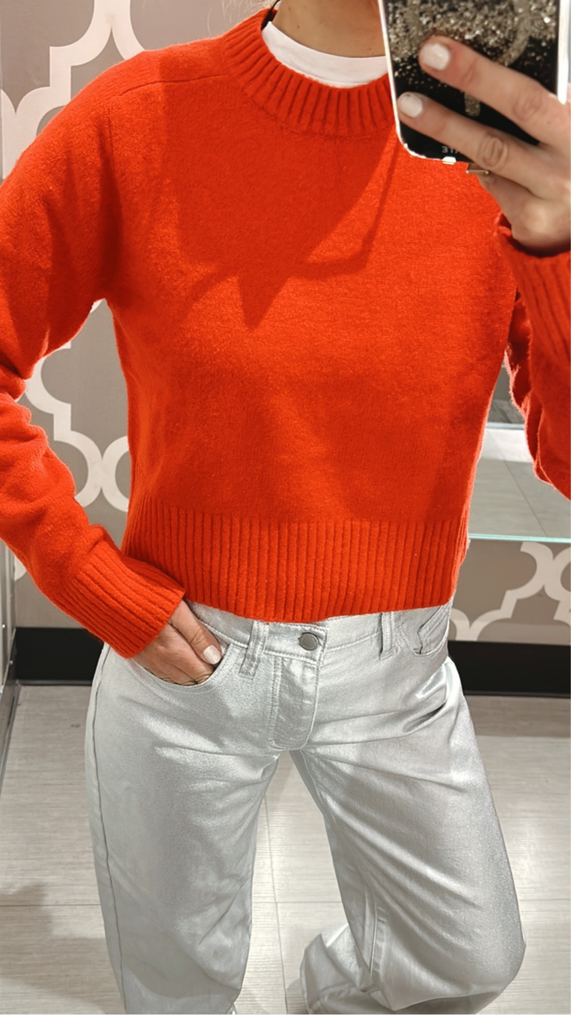 Mettalic silver 90s jeans are true to size / wearing sz 2
I’m 5’5” 122 lbs 

Red sweater sz M / I sized up

Target finds #targetstyle #targetfinds #targetfashion #targetteachers #targetdeals #target #targetdoesitagain #targetrun #targetmom #targetshopping 
Holiday outfit gifts for her

#LTKHoliday #LTKSeasonal #LTKGiftGuide