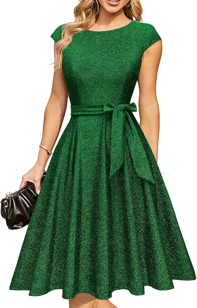DRESSTELLS Cocktail Dress, Formal Wedding Guest Dresses for Women Modest Holiday Party Prom Dress | Amazon (US)