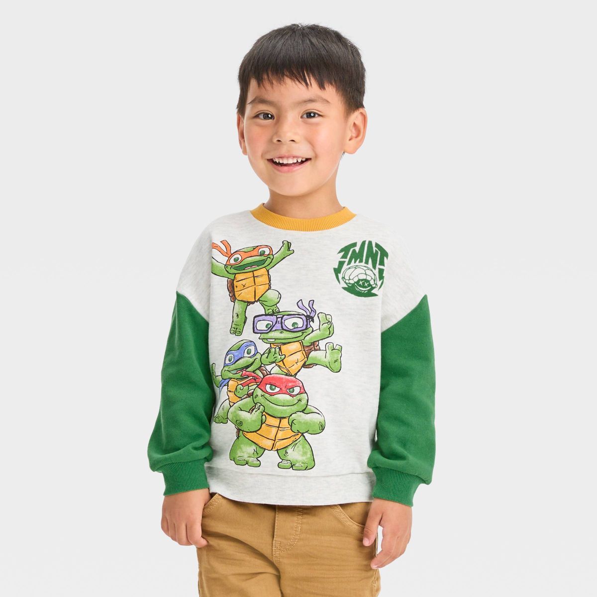 Toddler Boys' Teenage Mutant Ninja Turtles Pullover Sweatshirt - Beige | Target