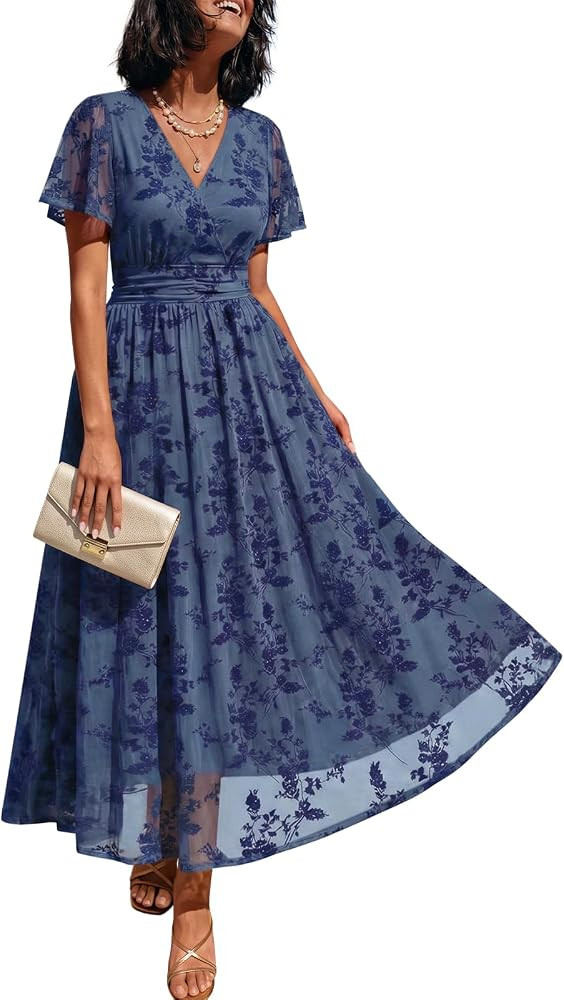 LILLUSORY Women's Floral Wrap Dress 2026 Wedding Guest Dresses with Pockets | Amazon (US)